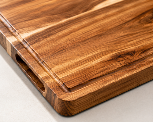 Charcuterie Board - Solid Acacia Wood Cheese & Grazing Board with Handle,  60cm × 45cm
