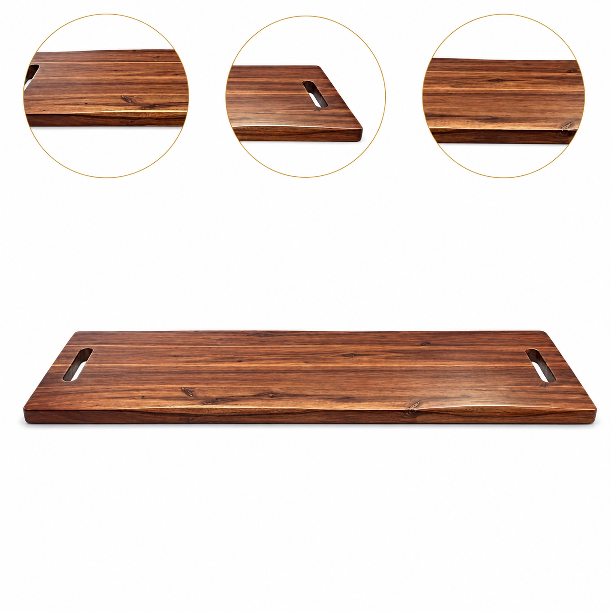 Charcuterie Board - Extra Large Wooden Cheese, Grazing & Serving Board with Handles, 91cm x 27cm