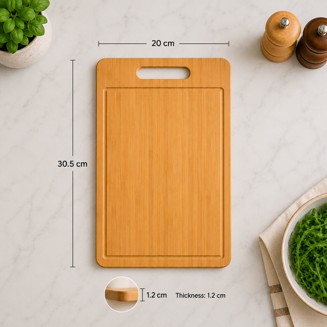 Medium Bamboo Chopping Board | Wooden Chopping Board | Microplastic-Free