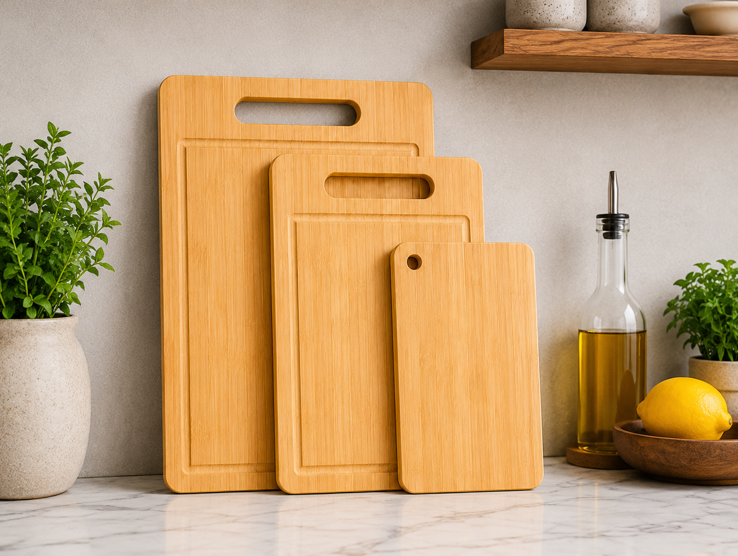 Wooden Chopping Board Set (3 Pack) | Microplastic-Free | Clean Cut Boards