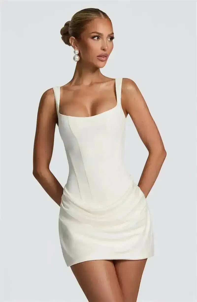 The Marceline Square Neck Backless Mini Dress