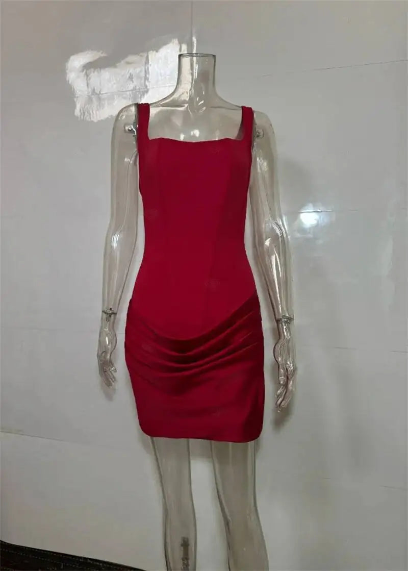 The Marceline Square Neck Backless Mini Dress