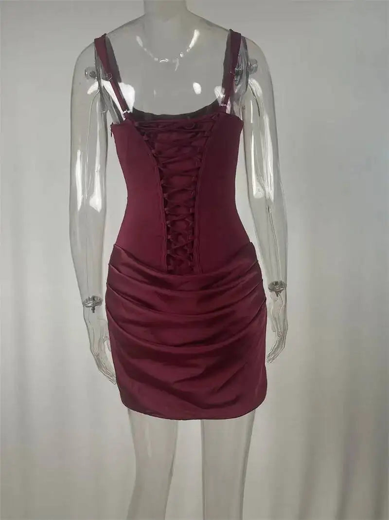 The Marceline Square Neck Backless Mini Dress