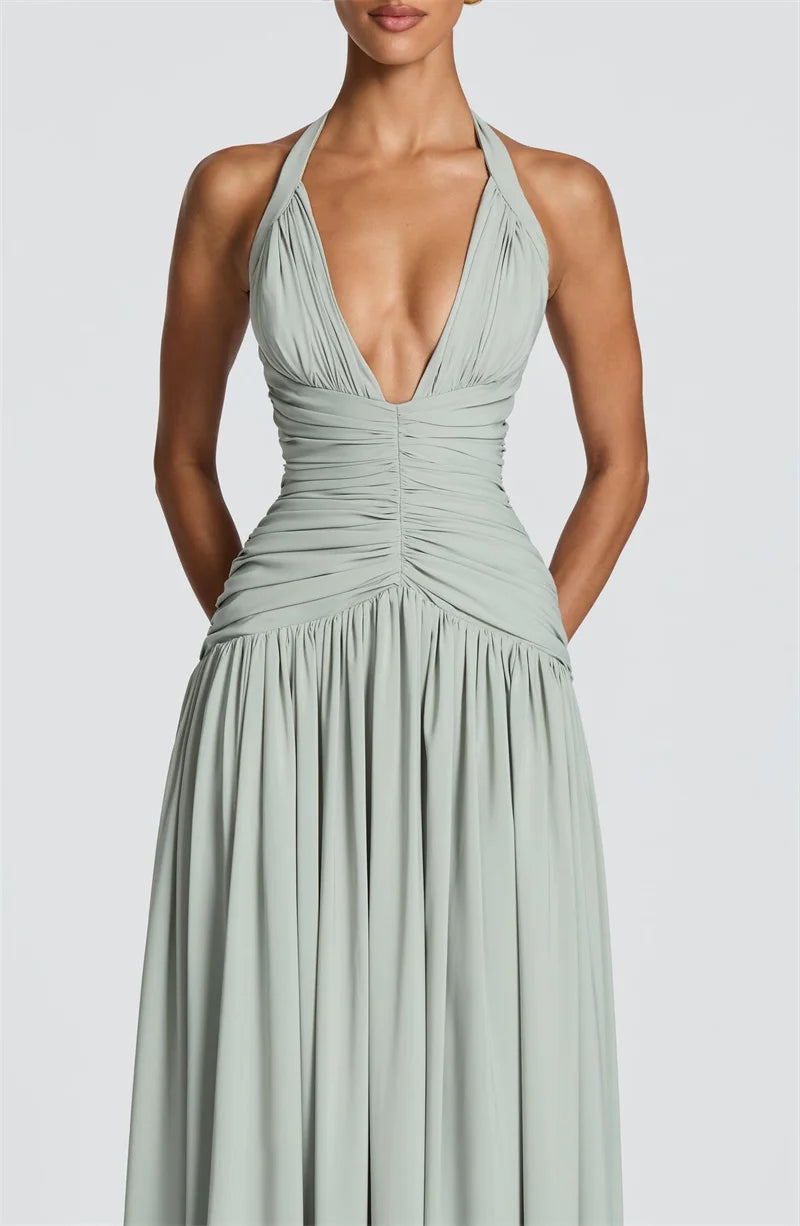 The Capri Halter Split Maxi Dress