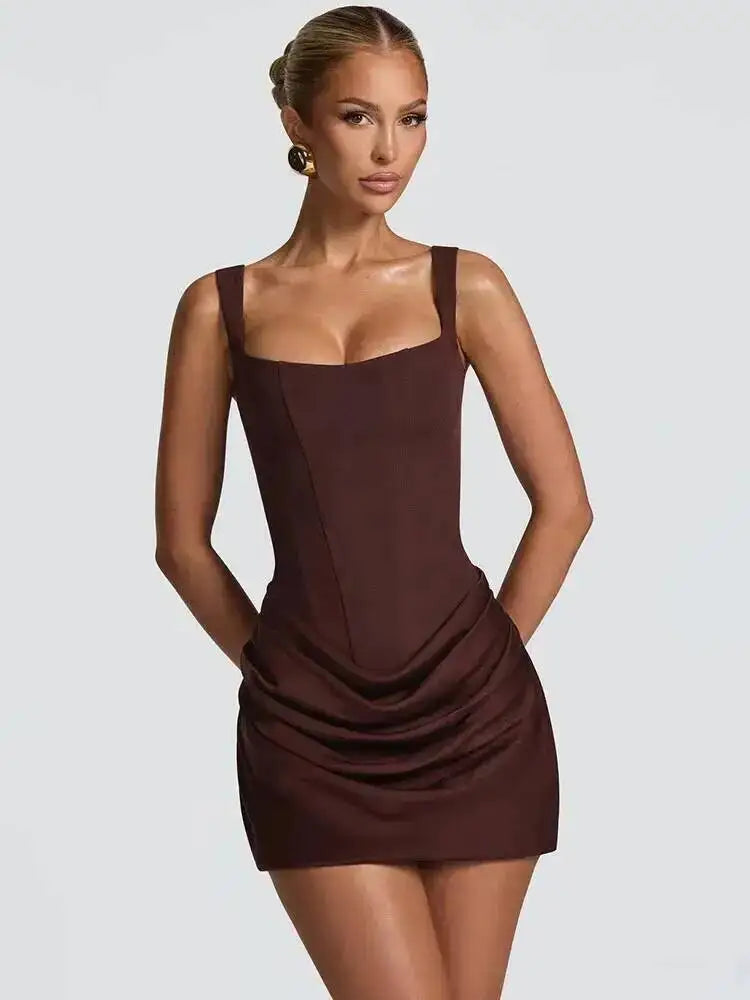 The Marceline Square Neck Backless Mini Dress