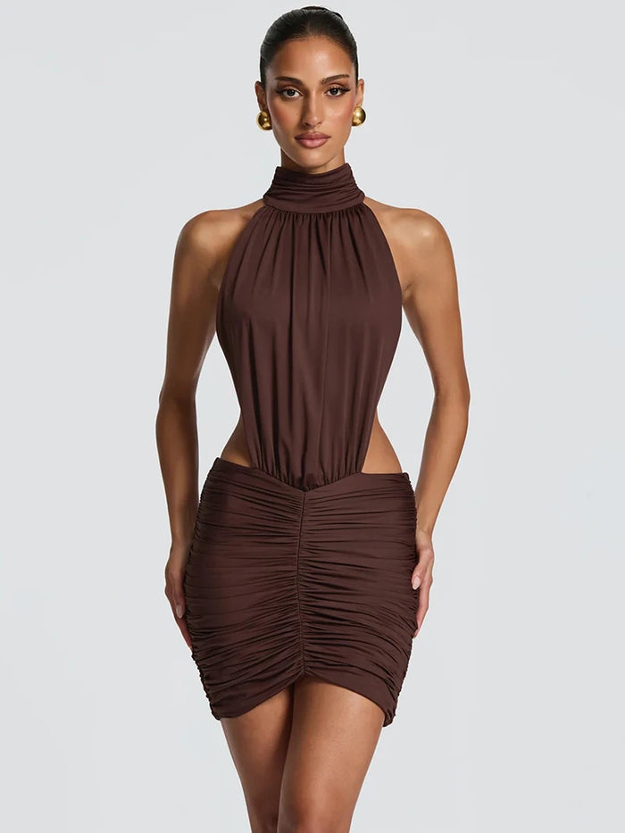 The Anouk Cutout Halter Mini Dress