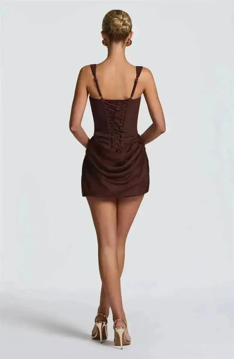 The Marceline Square Neck Backless Mini Dress