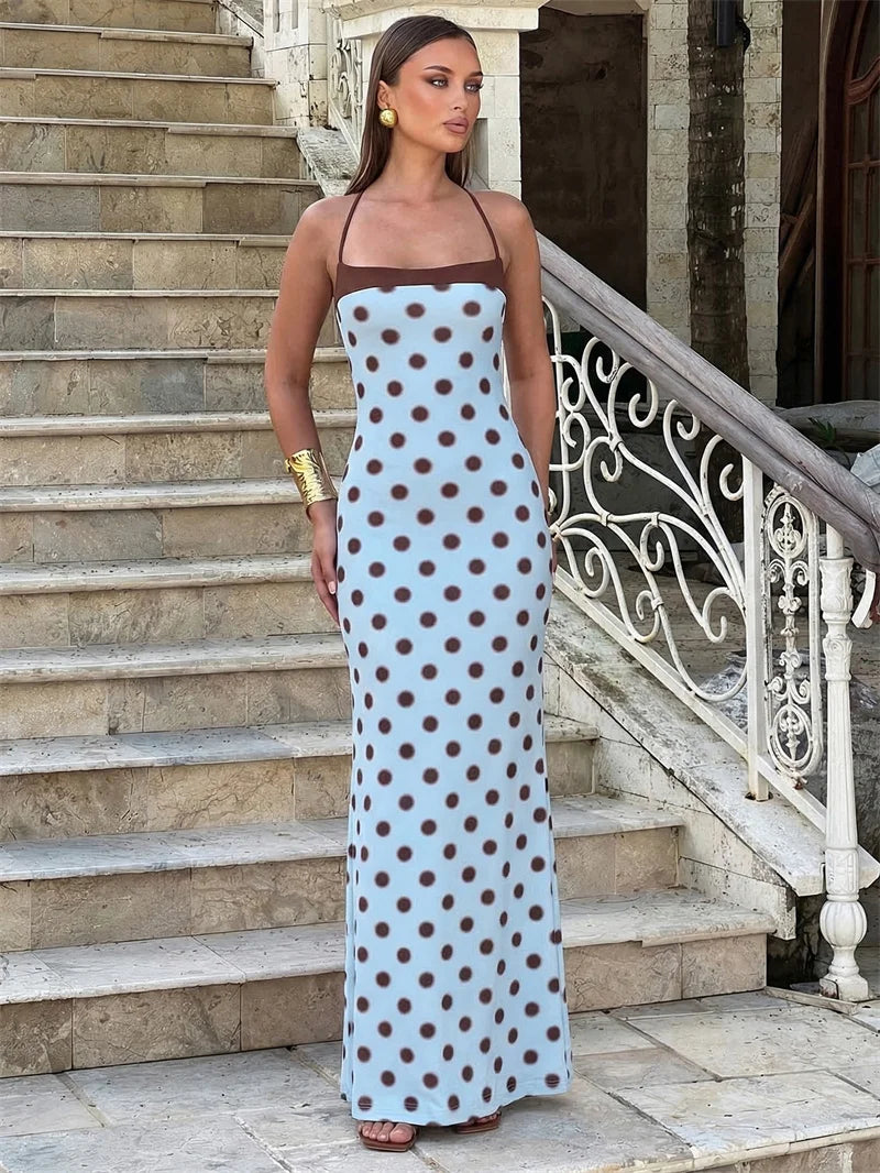 Elodie Polka Dot Backless Dress