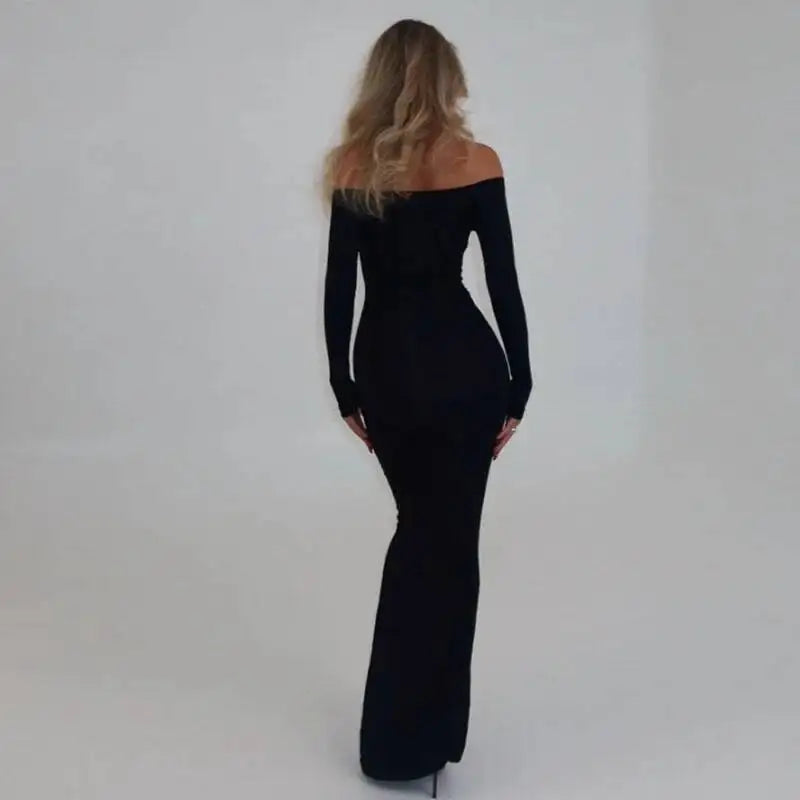 Roslia Long Sleeve Maxi Dress Black