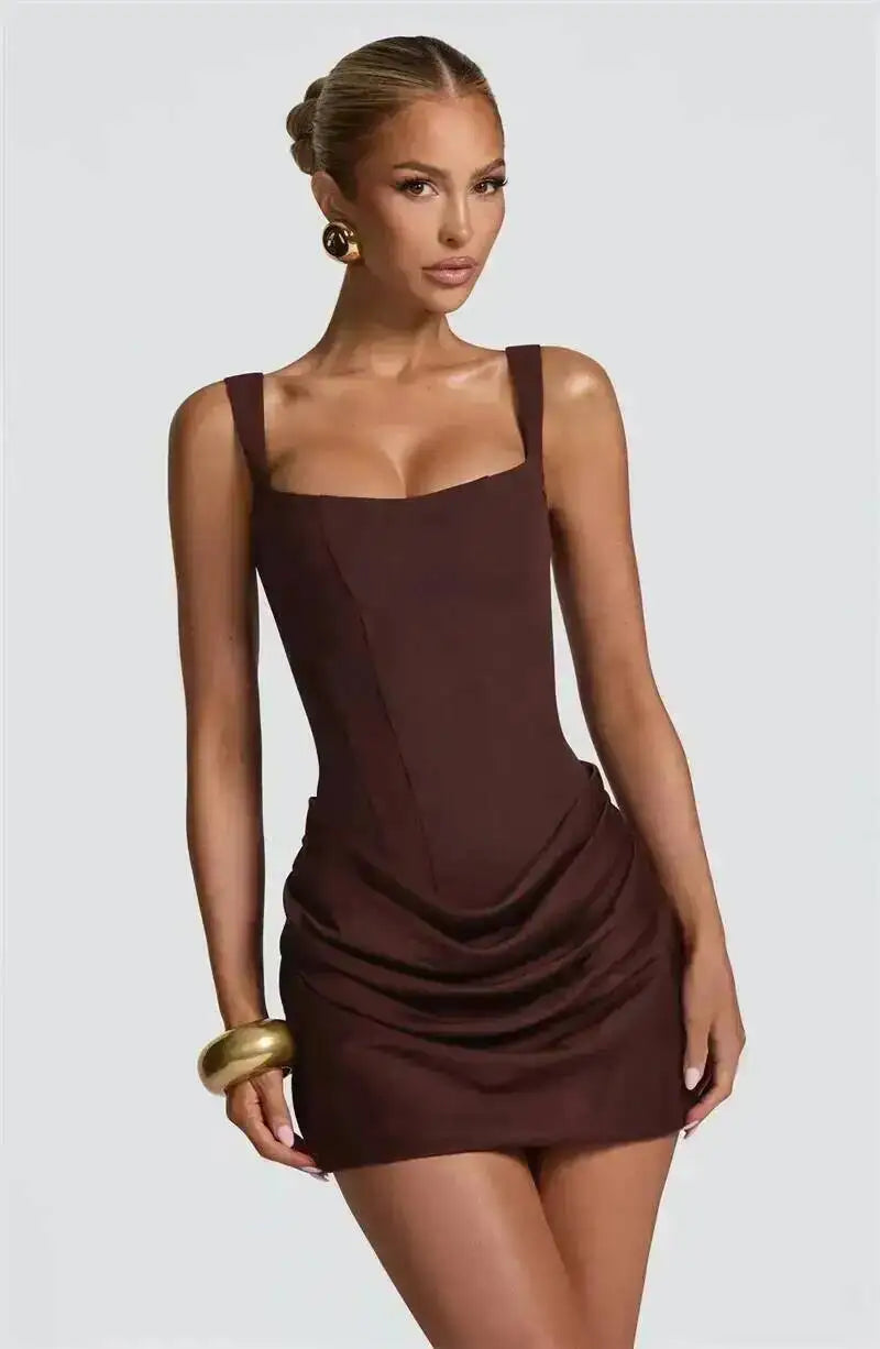 The Marceline Square Neck Backless Mini Dress