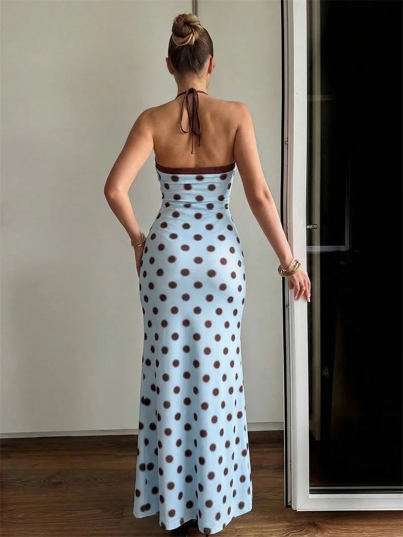Elodie Polka Dot Backless Dress