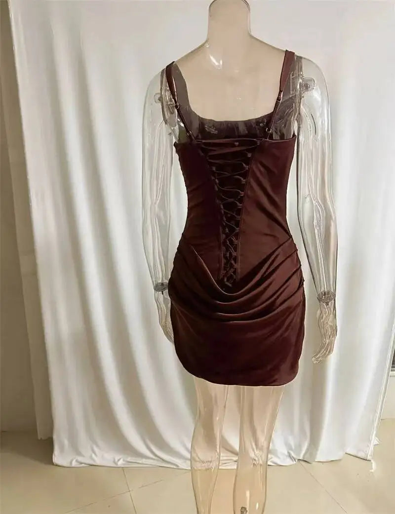The Marceline Square Neck Backless Mini Dress