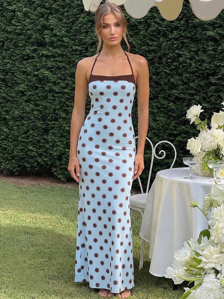 Elodie Polka Dot Backless Dress