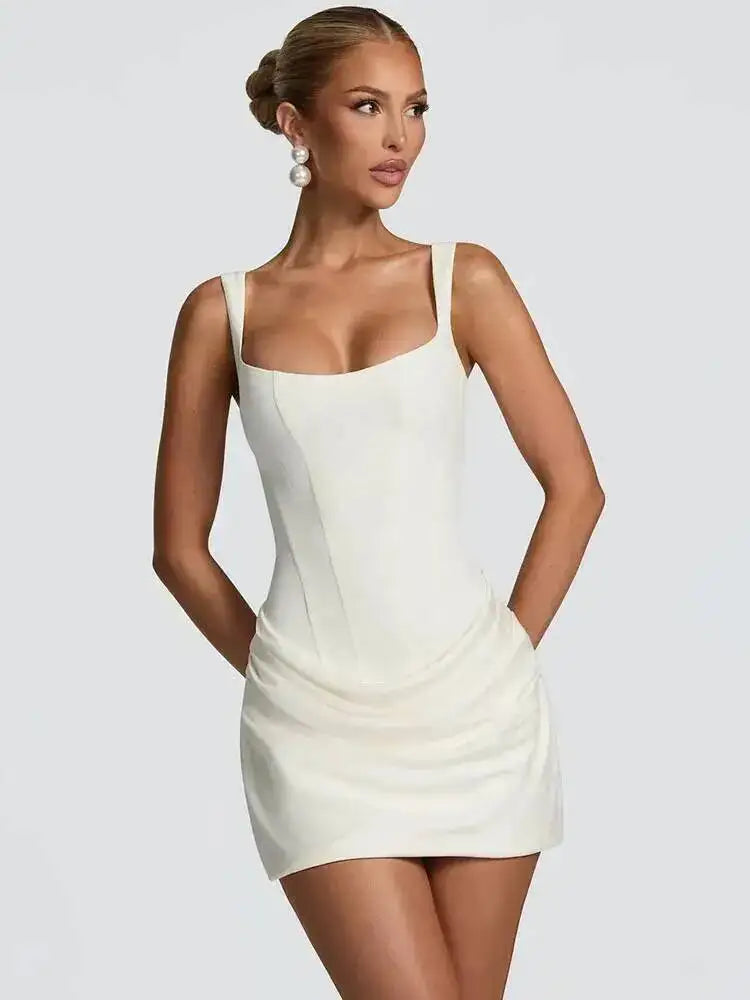 The Marceline Square Neck Backless Mini Dress