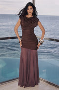 The Elodie Ruched Mesh Maxi Dress
