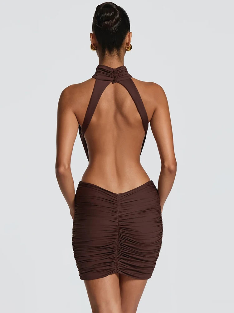 The Anouk Cutout Halter Mini Dress