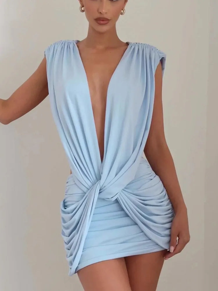The Vienna Hollow Out V-Neck Mini Dress