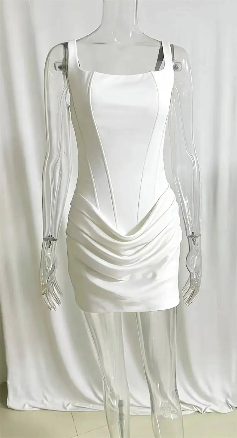 The Marceline Square Neck Backless Mini Dress
