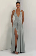 The Capri Halter Split Maxi Dress