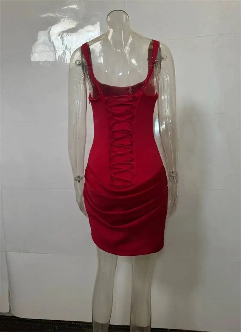 The Marceline Square Neck Backless Mini Dress