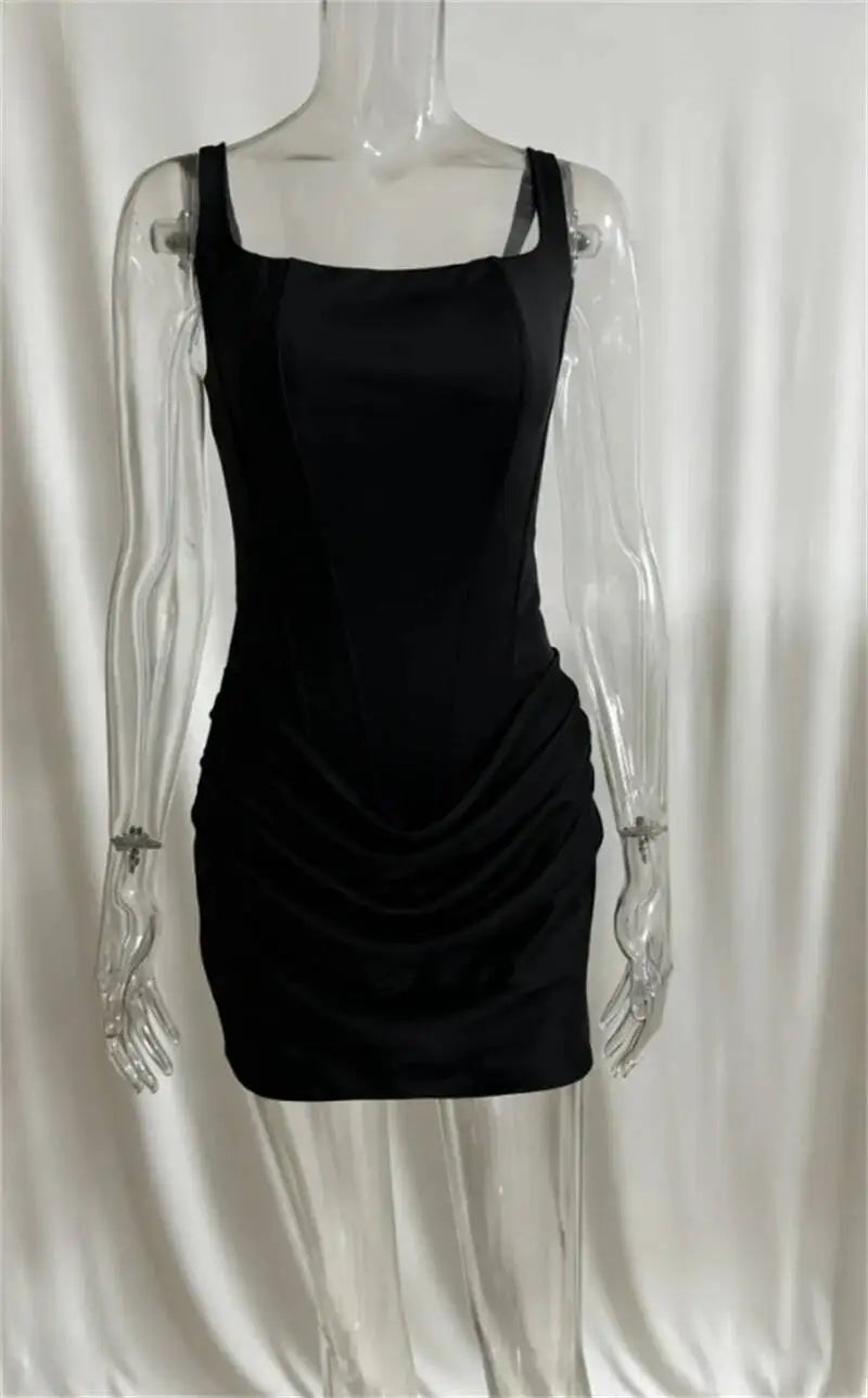 The Marceline Square Neck Backless Mini Dress