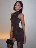 The Winnie Turtleneck Ruched Mini Dress