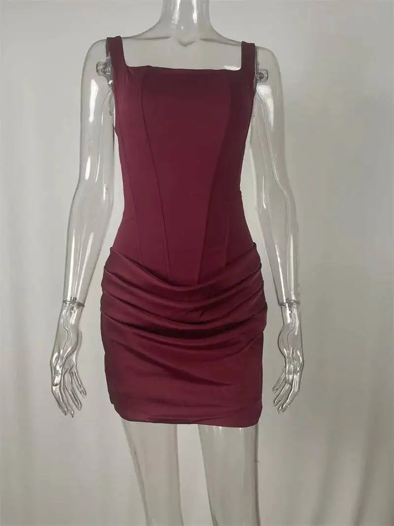 The Marceline Square Neck Backless Mini Dress