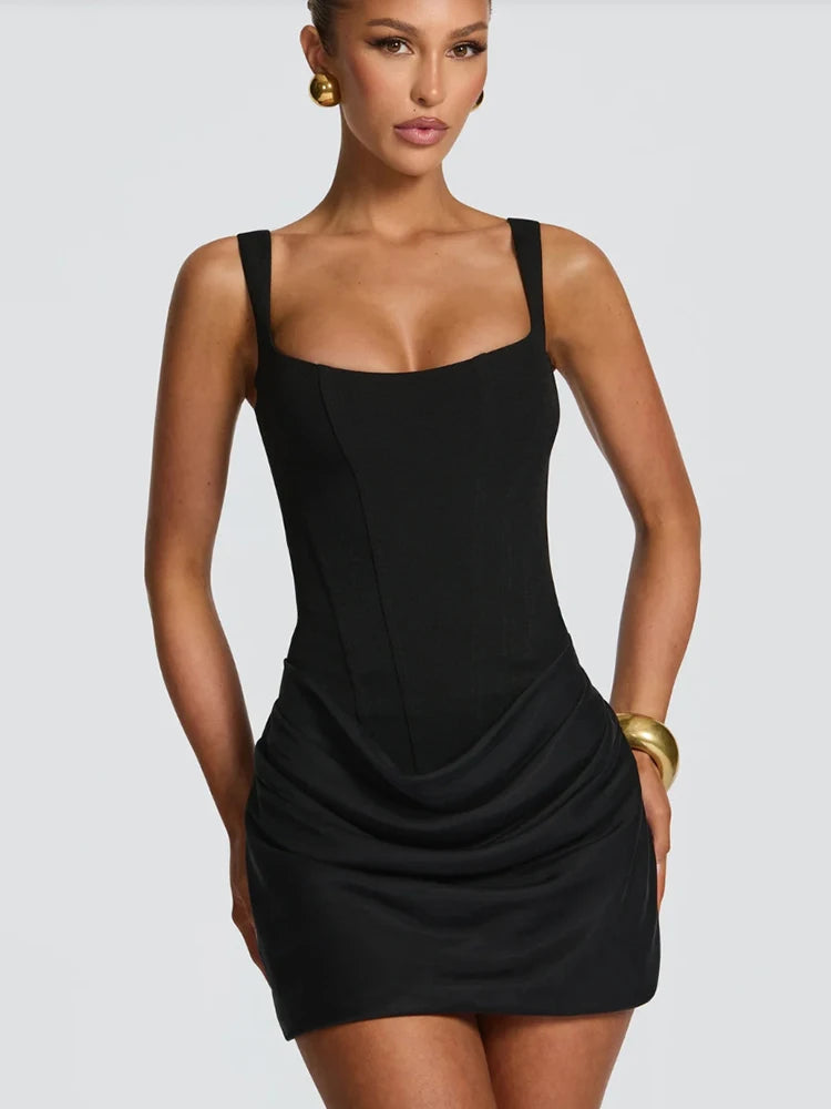 The Marceline Square Neck Backless Mini Dress