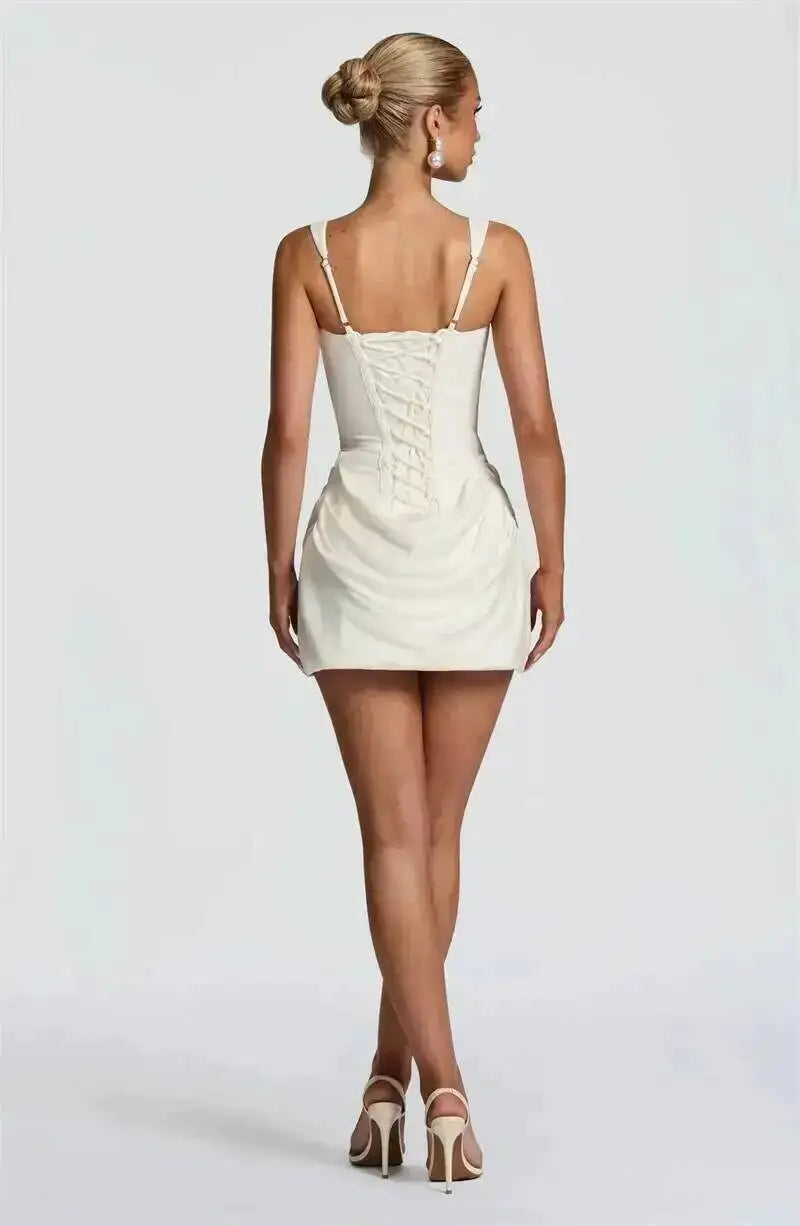 The Marceline Square Neck Backless Mini Dress