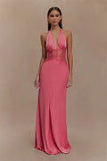 Floresa Summer Backless Maxi Dress Pink