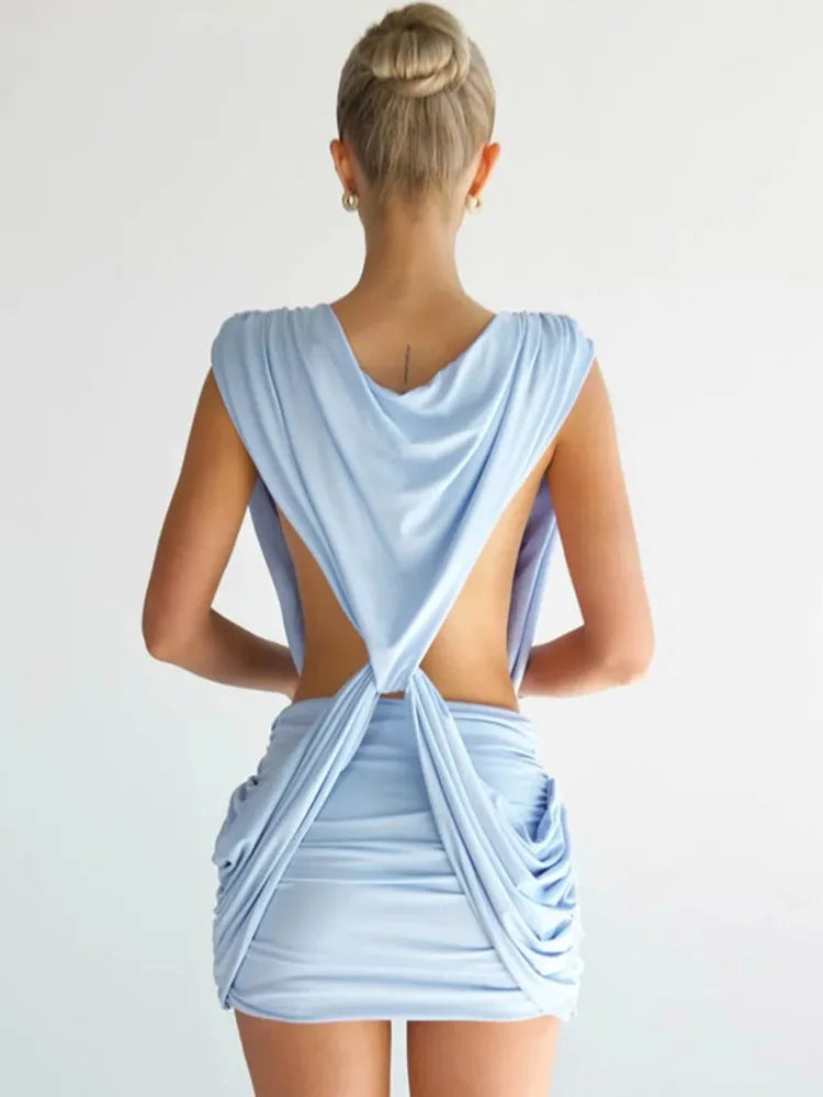 The Vienna Hollow Out V-Neck Mini Dress