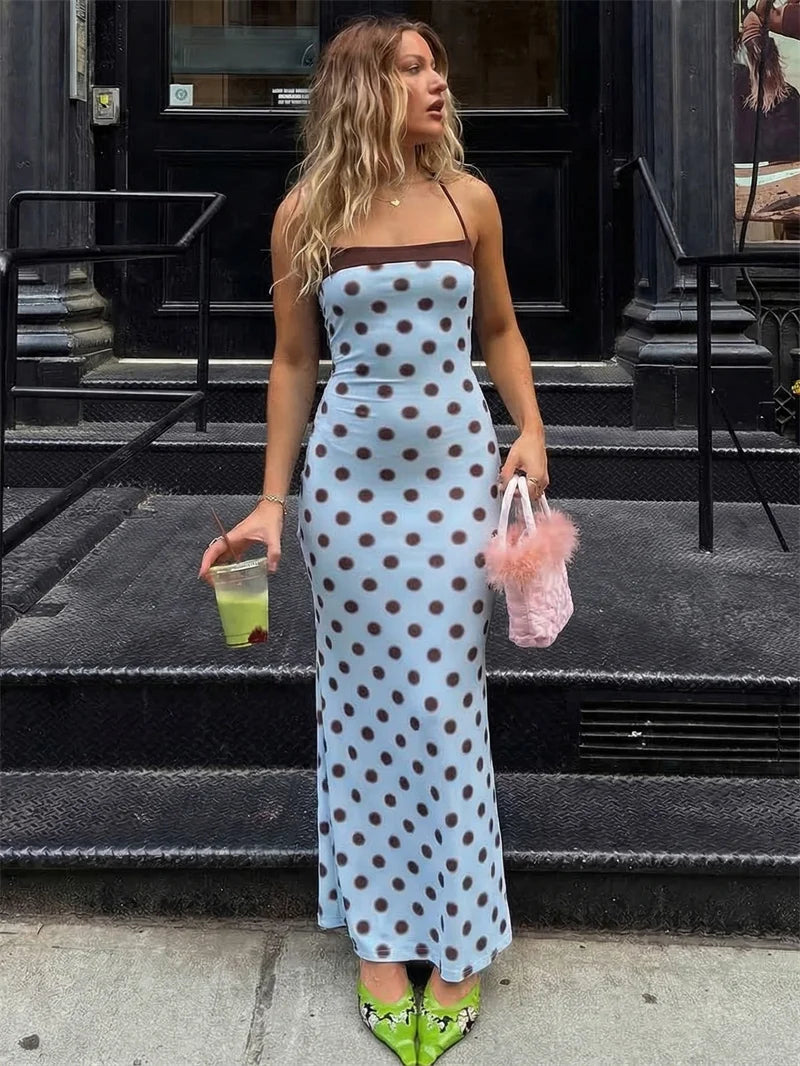 Elodie Polka Dot Backless Dress