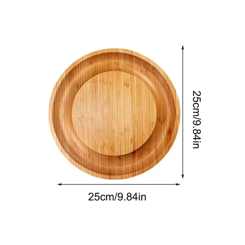 Charcuterie Board - Round Wooden Cheese Board, Grazing & Serving Board with Knife Set, 25cm x 25cm